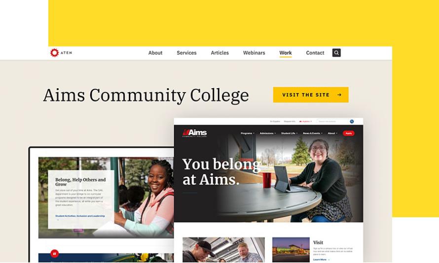 Aims Community College web page