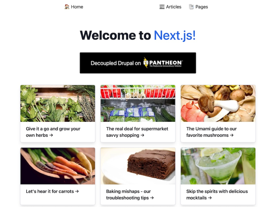 A sample Next.js site on Pantheon